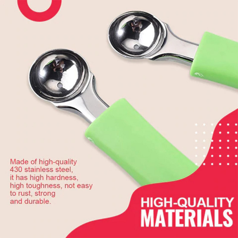 Vaisių minkštimo šaukštas 3 viename Rankinis arbūzų pjaustymas iš nerūdijančio plieno virtuvės įrankis Praktiškas, praktiškas
