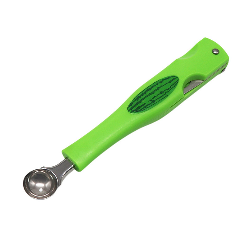 Vaisių minkštimo šaukštas 3 viename Rankinis arbūzų pjaustymas iš nerūdijančio plieno virtuvės įrankis Praktiškas, praktiškas