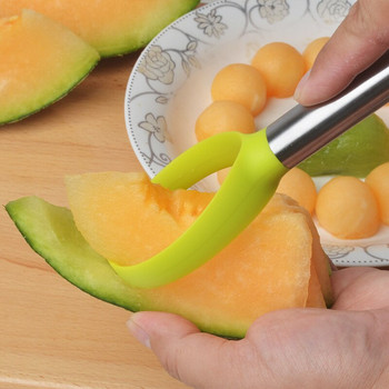 3PCS Нож за издълбаване на плодове Лъжица за пъпеш от неръждаема стомана Резачка за диня Лопатка за сладолед Кухненска белачка за плодове Кухненски джаджи