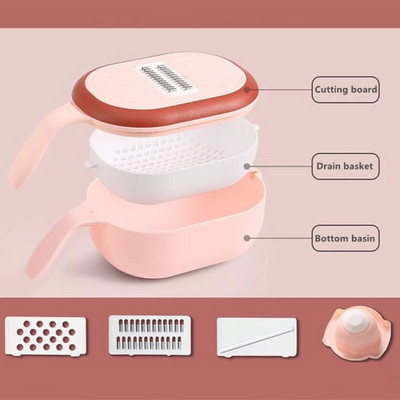 6 az 1-ben többfunkciós zöldségvágó burgonya szeletelő sárgarépa reszelő Konyhai kiegészítők Kütyük Acél pengéjű konyhai eszköz