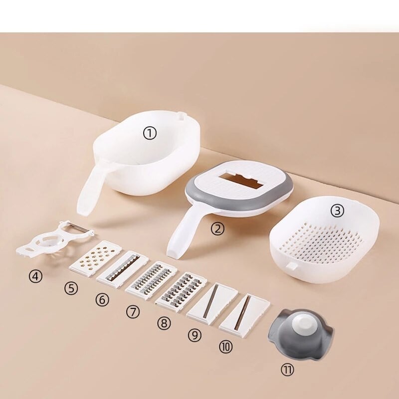 6 az 1-ben többfunkciós zöldségvágó burgonya szeletelő sárgarépa reszelő Konyhai kiegészítők Kütyük Acél pengéjű konyhai eszköz