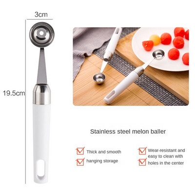 Rozsdamentes acél gyümölcsgolyó gombóc fagylalt kerek gombóc Háztartási görögdinnye gyümölcs- és zöldségfaragványos eszköz Gyümölcskanál