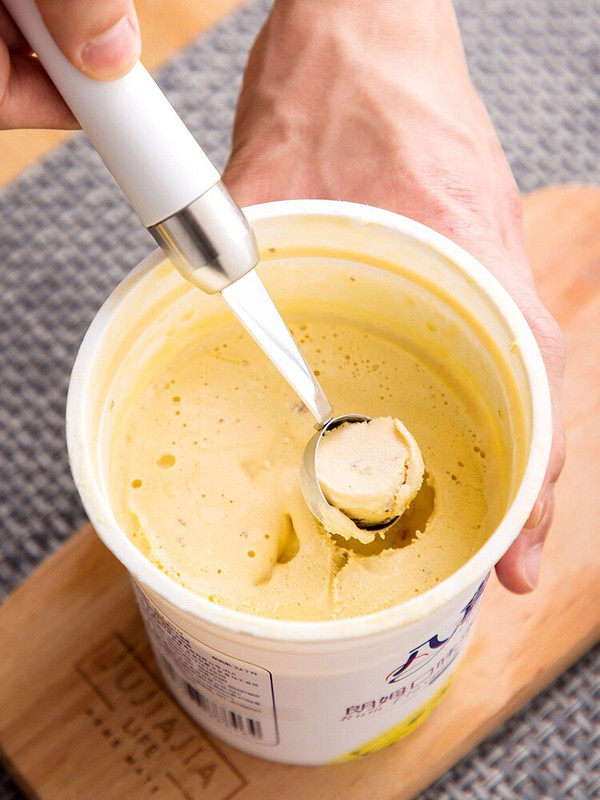 Rozsdamentes acél gyümölcsgolyó gombóc fagylalt kerek gombóc Háztartási görögdinnye gyümölcs- és zöldségfaragványos eszköz Gyümölcskanál