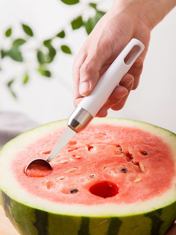 Rozsdamentes acél gyümölcsgolyó gombóc fagylalt kerek gombóc Háztartási görögdinnye gyümölcs- és zöldségfaragványos eszköz Gyümölcskanál