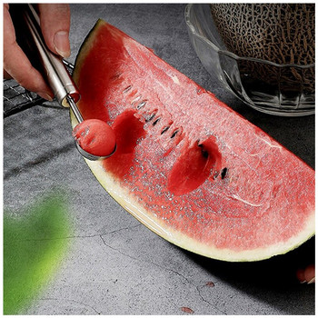Διαιρέτης συσκευής εκσκαφής μπάλας φρούτων Καρπούζι με κουτάλι πατάτας Πιατέλα φρούτων Πλενόμενη σέσουλα με γάντζο χάραξης
