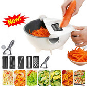 Forgassa el a Zöldségvágót lefolyó kosárral 9 az 1-ben szeletelő Többfunkciós Magic Kitchen Vega-gyümölcs aprító reszelő szeletelő