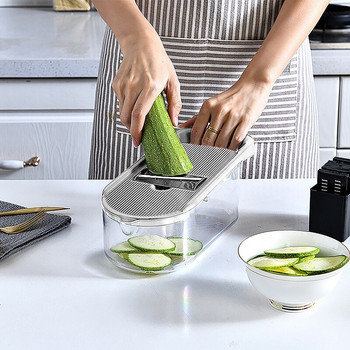 Εργαλείο κουζίνας 6 σε 1 Πολυλειτουργικός τεμαχιστής πατάτας αγγουριού Τρίφτης οικιακής χρήσης Αποφλοιωτής φρούτων καρότων Αξεσουάρ κουζίνας