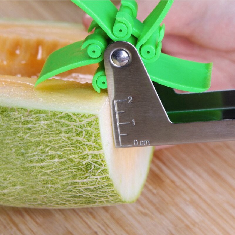 Rozsdamentes acél Görögdinnye késszeletelő Szélmalom Gyümölcsvágó Dinnyés Kanál Szeletelő Gyümölcssaláta Szeletelő Görögdinnye kockaszeletelő