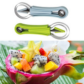 4 az 1-ben rozsdamentes acél golyóskanál dinnye golyós gombóc készlet görögdinnyevágó gyümölcsfaragáshoz szerszámkészlet ásó pépleválasztó szeletelőhöz