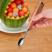 Melon Baller rozsdamentes acélból készült dinnyegolyózó kerek ovális vagy hernyó alakú gyümölcsgolyós kanál készítéséhez kényelmes