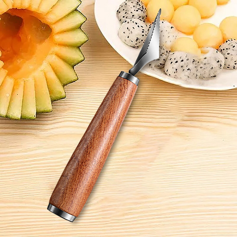 4 tipų nerūdijančio plieno melionų kaušelis ir vaisių drožimo įrankis Daugiafunkcis nerūdijančio plieno vaisių sausainių ledas