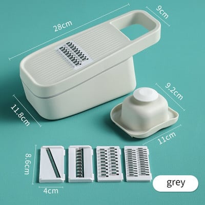 Többfunkciós zöldség-gyümölcs szeletelő burgonyareszelő aprító kosárszeletelő 4 az 1-ben kütyü Konyhai tartozékok