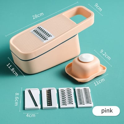 Többfunkciós zöldség-gyümölcs szeletelő burgonyareszelő aprító kosárszeletelő 4 az 1-ben kütyü Konyhai tartozékok