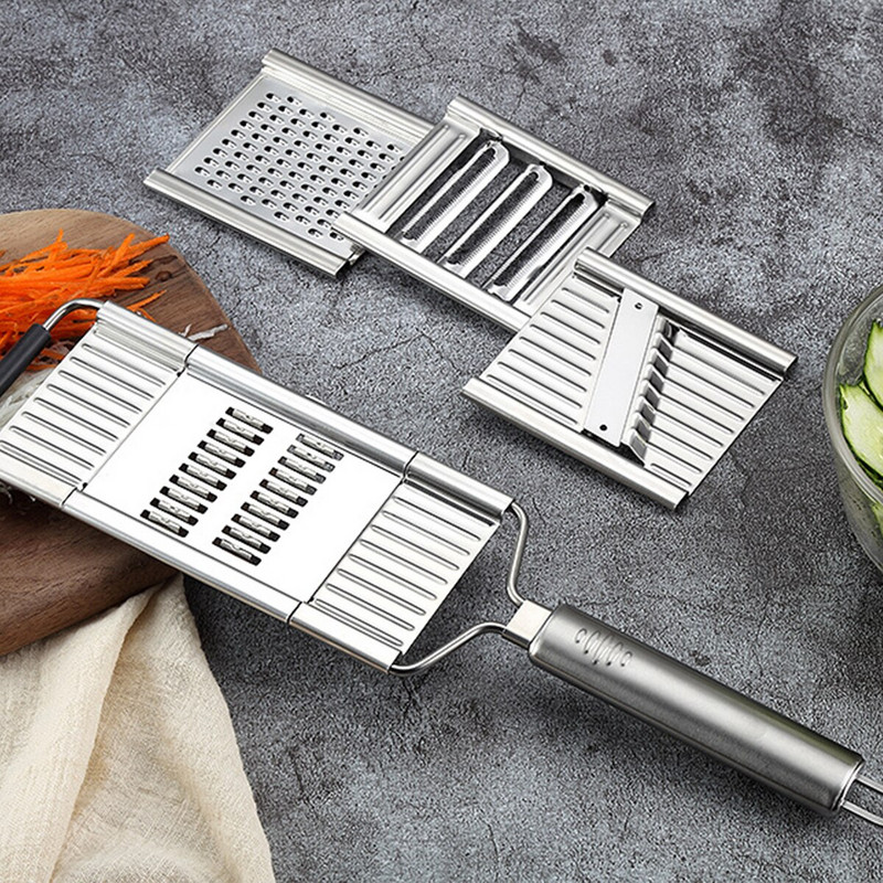 Zöldségszeletelő készlet, rozsdamentes acél, többcélú kézi zöldségvágó reszelő 4 éles pengével, otthoni konyhai tartozékokkal