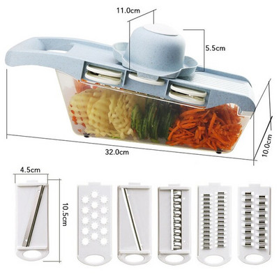 Daržovių pjaustyklė Daugiafunkcinė pjaustyklė vaisiams bulvių skustukas Morkų trintuvas su rankų apsauga Sutirštinta virtuvės įrankiai Priedai