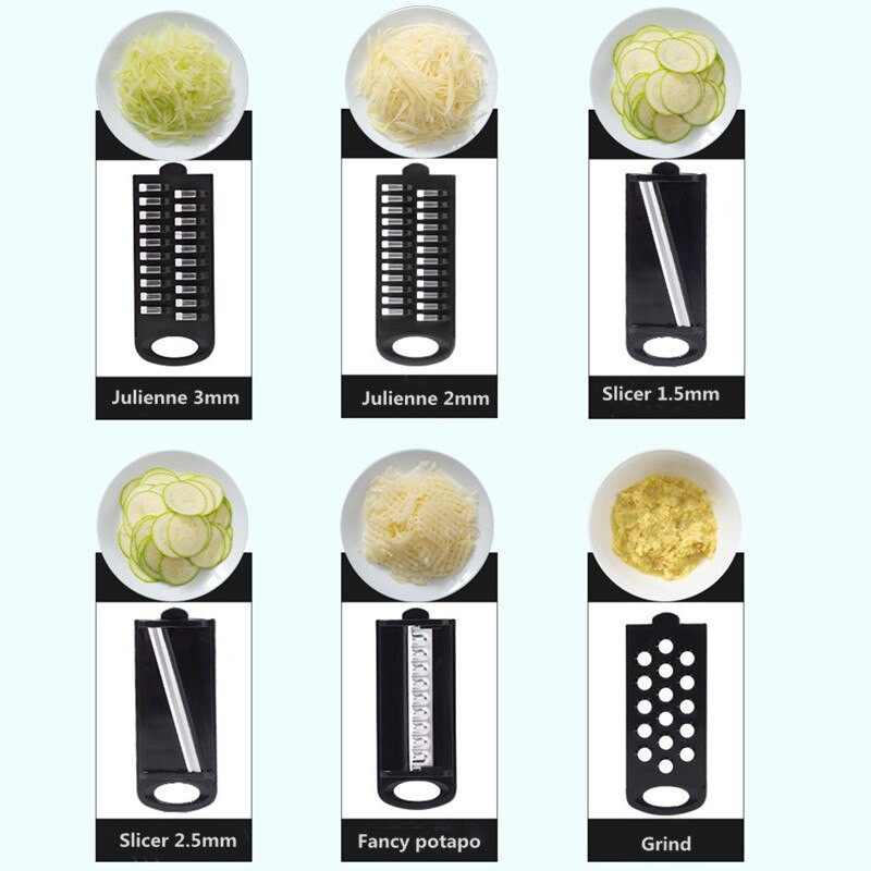 Daržovių pjaustyklė Daugiafunkcinė pjaustyklė vaisiams bulvių skustukas Morkų trintuvas su rankų apsauga Sutirštinta virtuvės įrankiai Priedai