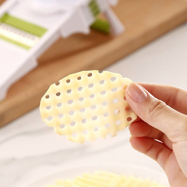 Többfunkciós zöldségvágó Gyümölcsszeletelő Reszelő Aprítógép Vízelvezető kosár 8 az 1-ben Kütyük burgonya aprító konyhai kiegészítők