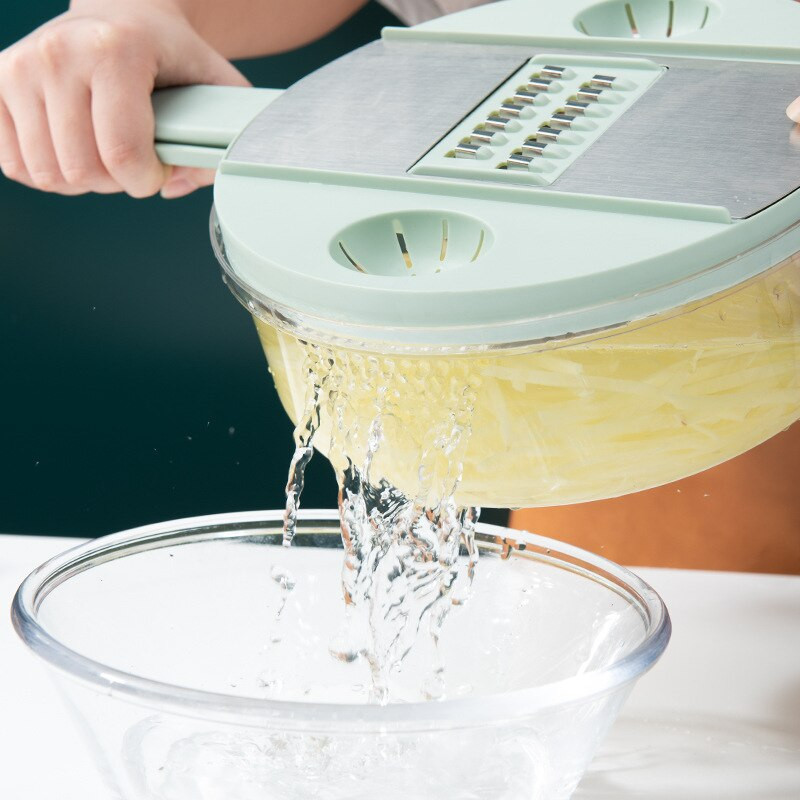 Új multifunkcionális zöldségvágó háztartási konyhai tartozékok Reszelő Rozsdamentes acél szeletelő és aprító műtárgyreszelő