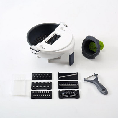 Mandoline Zöldségszeletelő Zöldségkonyhai Kiegészítők Burgonyahámozó Sárgarépareszelő 9 az 1-ben többfunkciós zöldségaprító