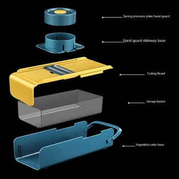 Πολυλειτουργικός τεμαχιστής λαχανικών Αποφλοιωτής φρούτων Τρίφτης αποστράγγισης καλάθι αποφλοιωτή δοχείου Εργαλείο κουζίνας Κόφτης λαχανικών φιλικό προς το περιβάλλον