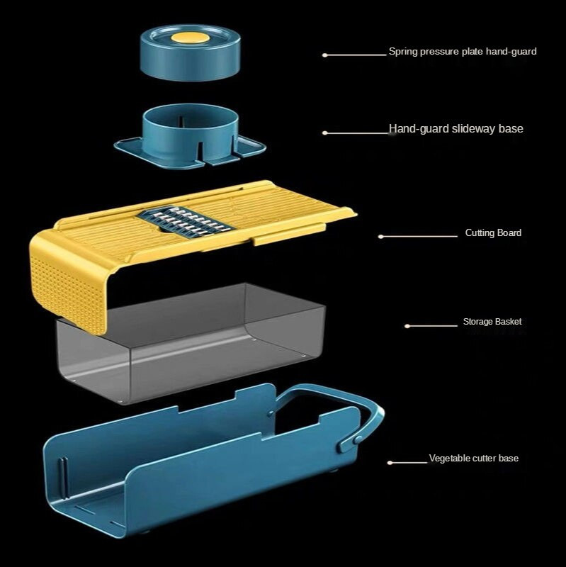 Többfunkciós zöldségszeletelő gyümölcshámozó reszelő lefolyó kosárhámozó konténer konyhai eszköz Zöldségszeletelő környezetbarát