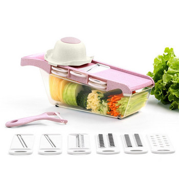 Τρίφτης λαχανικών για τεμαχιστές λαχανικών τεμαχιστές Πολλαπλός τεμαχιστής Αποφλοιωτής καρότων φρούτων 6 σε 1 Gadgets Εργαλεία κοπής λαχανικών