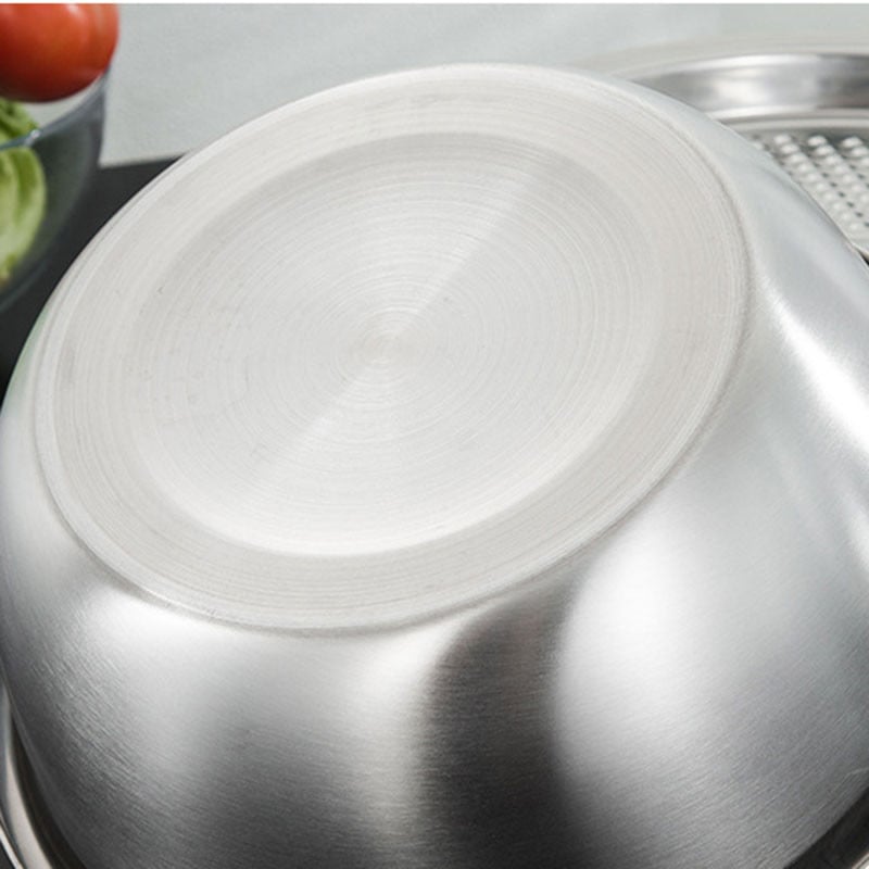 Daugiafunkcinis nerūdijančio plieno baseino daržovių pjaustytuvo rinkinys arba baseino daržovių pjaustytuvo kanalizacijos krepšelio rinkinys arba pjaustytuvo virtuvės įrankiai