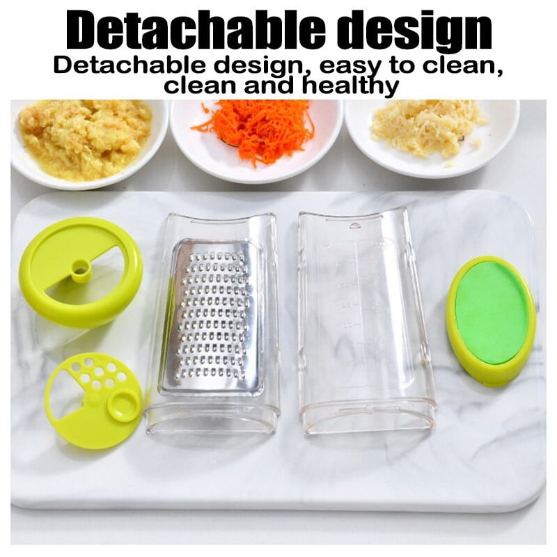 Kézi gyömbéres fokhagymadaráló tartállyal Többcélú Gyümölcs Zöldség aprító Praktikus konyhai eszközök GRSA889