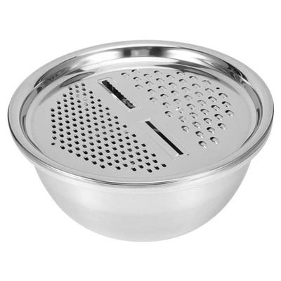 3 db/szett rozsdamentes acél zöldségreszelő tál lefolyós mosdókészlet rizs mosogató szűrő többfunkciós konyhai eszközök