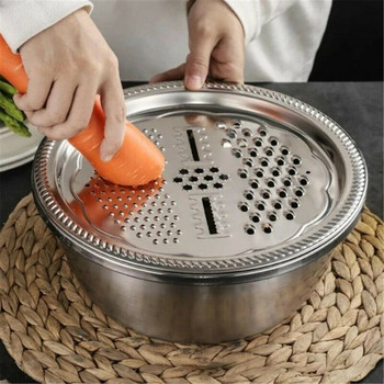 Нови кухненски аксесоари 3 в 1 Мултифункционален комплект резачки за зеленчуци Нарязване Филтри за бръснене Инструменти за бръснене от неръждаема стомана