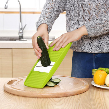 Зеленчукорезец от неръждаема стомана с 3 остриета Mandoline Slicer Мултифункционален нож за зеленчукови жулиени за кухня Нова