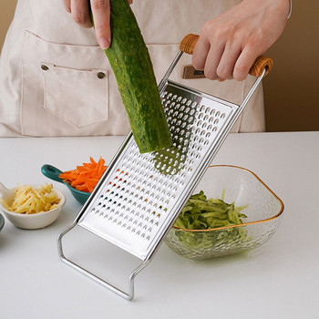 Τρίφτης πατάτας διπλής όψης Κόφτης λαχανικών Τζίντζερ Μύλος σκόρδου Αξεσουάρ κουζίνας Εργαλεία μαγειρέματος Ξύλινη λαβή οικιακές συσκευές