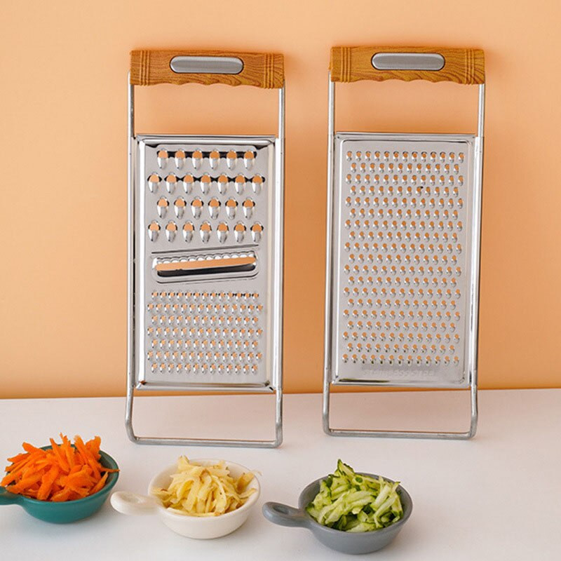 Kétoldalas burgonyareszelő Zöldségvágó Gyömbér Fokhagyma Daráló Konyhai Kiegészítők Főzőeszközök Fa fogantyú Otthoni kütyük