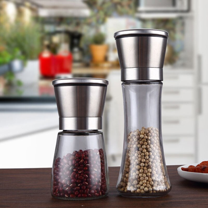 Roostevabast terasest soolapipraveski kaanega, keraamilised labad, klaasist kehavürtsiga soolaloks, reguleeritava jämedusega pipra soolaveski