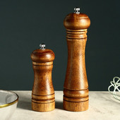 Kreatív tömörfa kézi paprikadaráló konyhai fűszerezés palack Bors szezámpor daráló palack Konyhai edények Modern