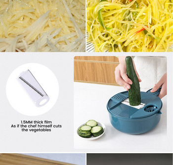 12 σε 1 Πολυλειτουργικός Στρογγυλός Κόπτης Λαχανικών Κόφτης Κόφτης Dicer Shredder Veggie Spiralizer Κουζίνα Μηχανή επεξεργασίας τροφίμων