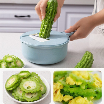 12PCS чопър за зеленчуци Ръчно Мултифункционален нож за зеленчуци с предпазител Ренде Моркови Ренде за картофи Кухненски аксесоари
