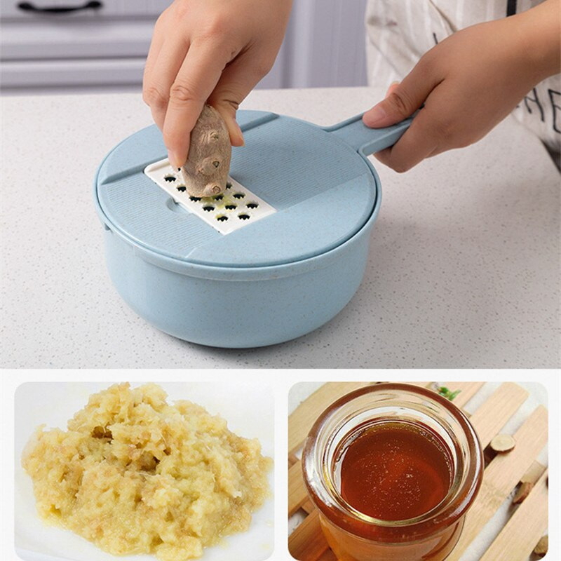 12 DB Zöldség aprító kézi többfunkciós zöldségvágó gyaluval Sárgarépa Burgonyareszelő Konyhai tartozékok