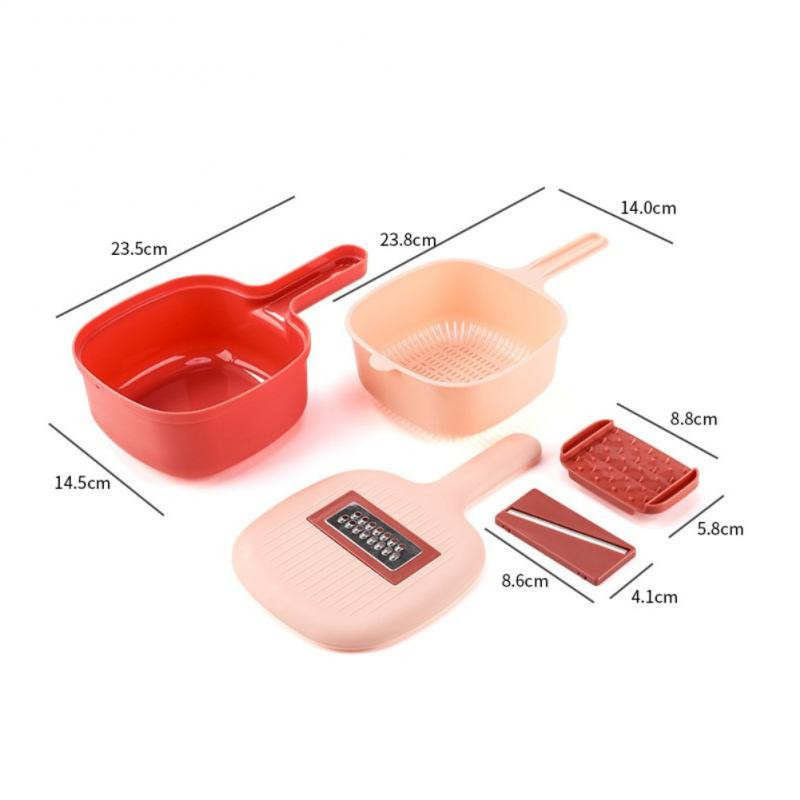 2022-es többfunkciós zöldségvágó kézvédővel, vízkanál alakú, dupla leeresztő 2 pengéjű gyümölcs- és zöldségszeletelő reszelő