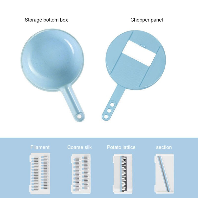 Többfunkciós zöldségvágó műtárgy, 12 darabos burgonyareszelő konyhai háztartási zöldségvágó retek aprító eszköz