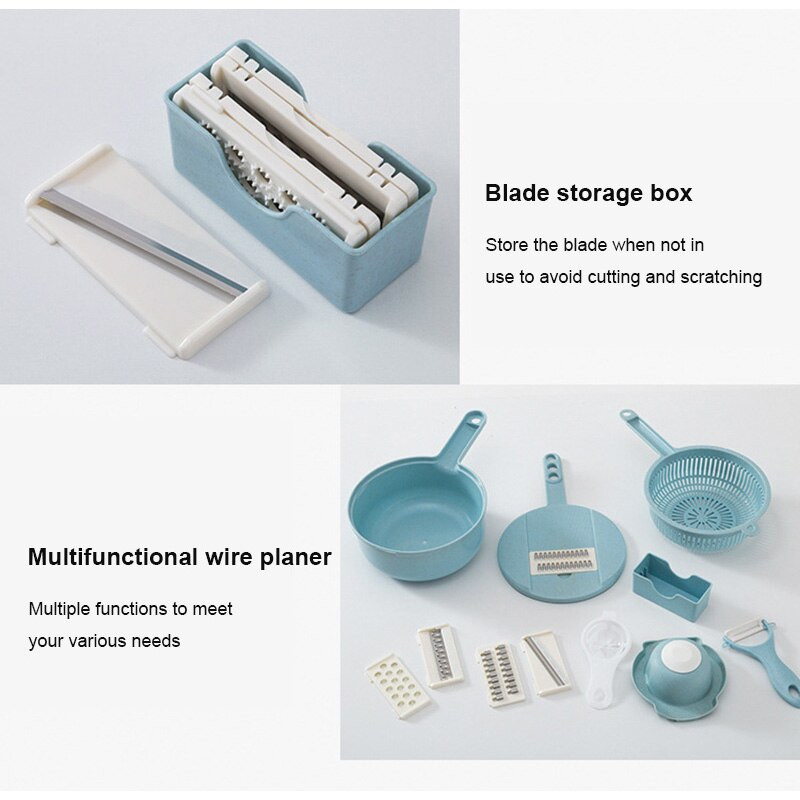 Többfunkciós zöldség aprító Sárgarépa burgonya szeletelő retek retek aprítás fokhagyma gyömbér daráló Konyhai kütyük