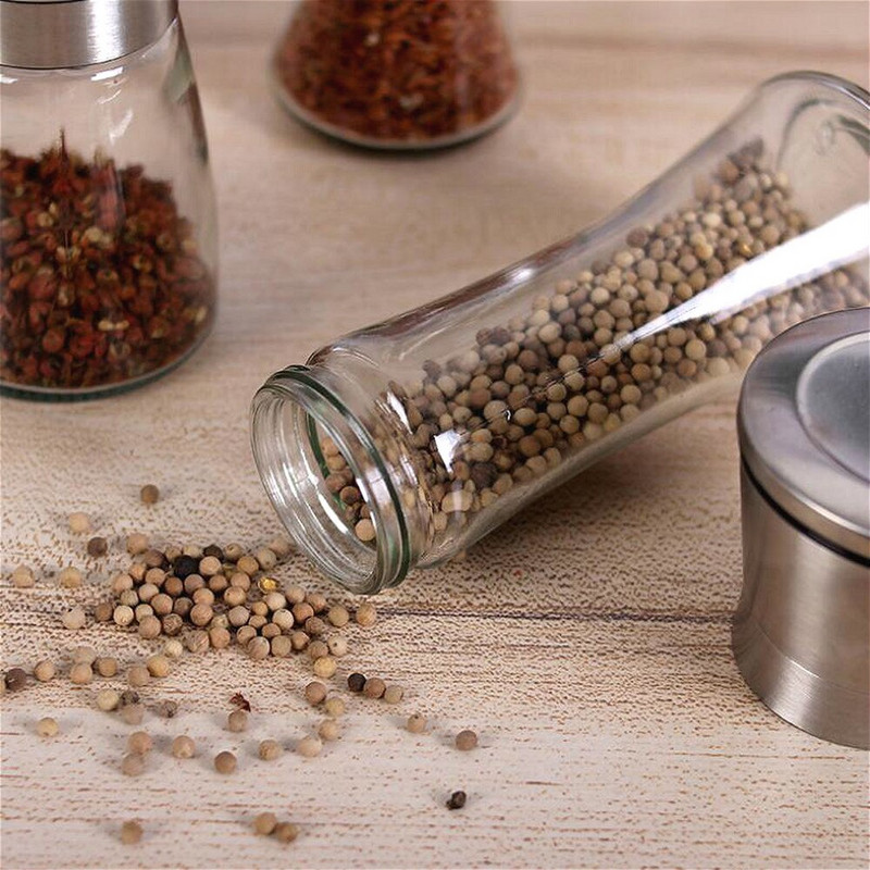Rozsdamentes acél borsdaráló fűszerüvegek fűszeres üveg Só és bors konyhai kellékekhez fűszerező eszköz