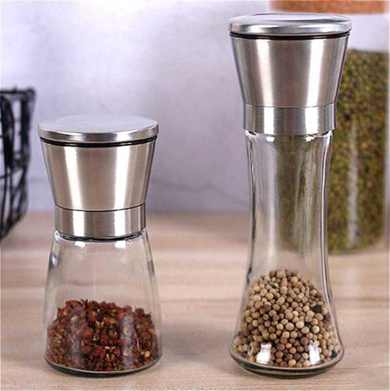 Rozsdamentes acél borsdaráló fűszerüvegek fűszeres üveg Só és bors konyhai kellékekhez fűszerező eszköz