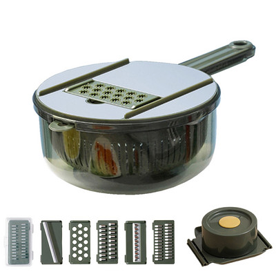 5 az 1-ben Zöldségvágó tartályos Zöldségreszelő zöldségekhez Burgonyaszeletelő Sárgarépareszelő Konyhai eszközök