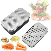 Dvipusis sūrio trintuvas, nešiojamasis smulkintuvas imbiero česnakas su talpyklos dangteliu, nerūdijančio plieno vaisinės daržovės Namų virtuvės įrankis