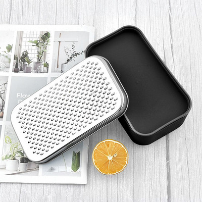 Dvipusis sūrio trintuvas, nešiojamasis smulkintuvas imbiero česnakas su talpyklos dangteliu, nerūdijančio plieno vaisinės daržovės Namų virtuvės įrankis