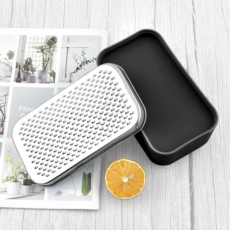 Dvipusis sūrio trintuvas, nešiojamasis smulkintuvas imbiero česnakas su talpyklos dangteliu, nerūdijančio plieno vaisinės daržovės Namų virtuvės įrankis