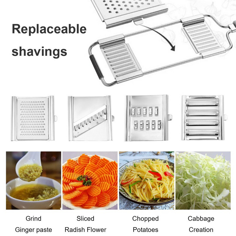 Új többcélú zöldségszeletelő rozsdamentes acél reszelő vágó aprítók gyümölcsburgonya hámozó sárgarépa reszelő konyhai kiegészítők