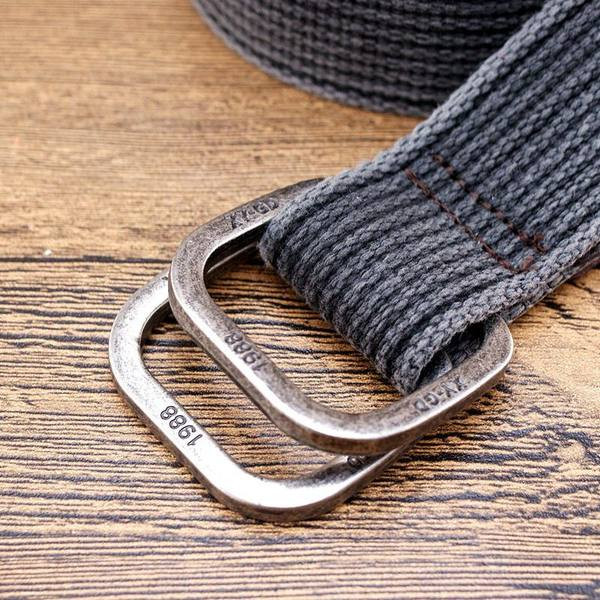 Tekstilinis vyriškas diržas su kvadratine metaline sagtimi