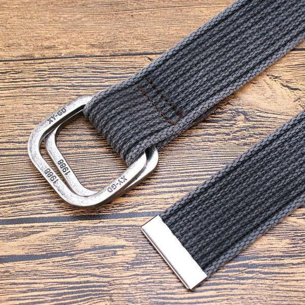 Tekstilinis vyriškas diržas su kvadratine metaline sagtimi